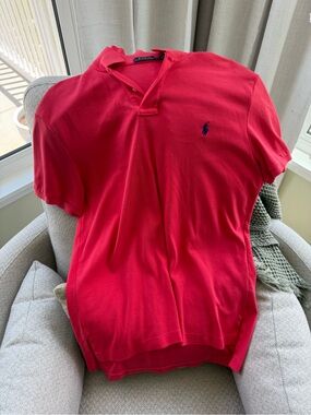 Ralph Lauren Red Polo with Navy and Yellow Label